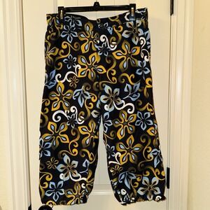Vintage prAna Y2K Floral Mountain Bike Knickers Made in USA Womens Medium Padded